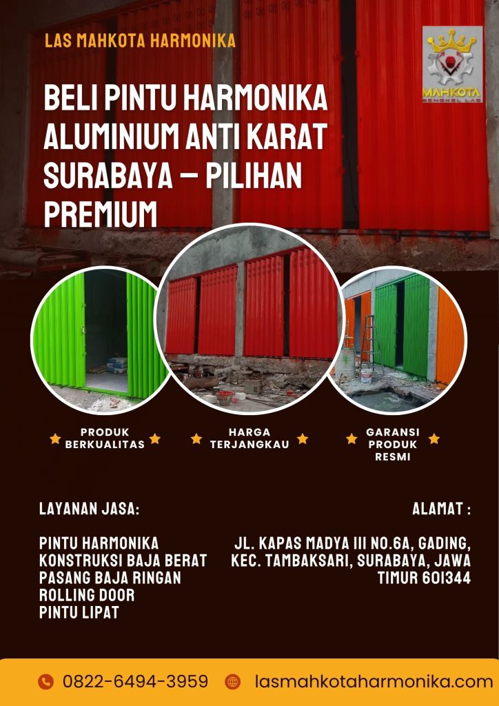 Beli Pintu Harmonika Aluminium Anti Karat Surabaya – Pilihan Premium