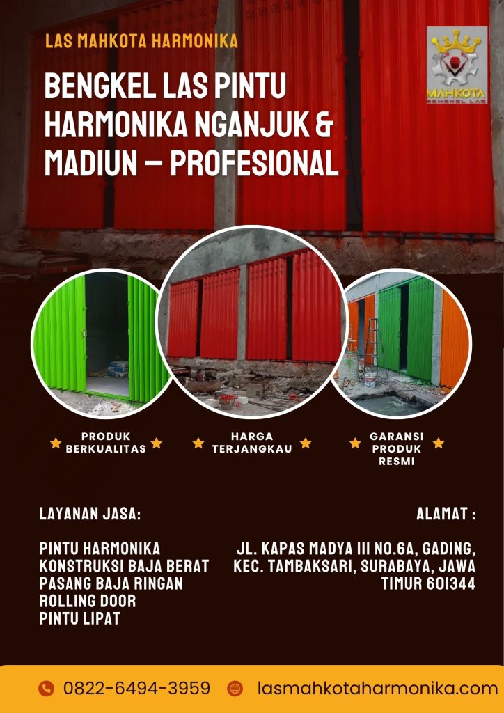 Bengkel Las Pintu Harmonika Nganjuk & Madiun – Profesional