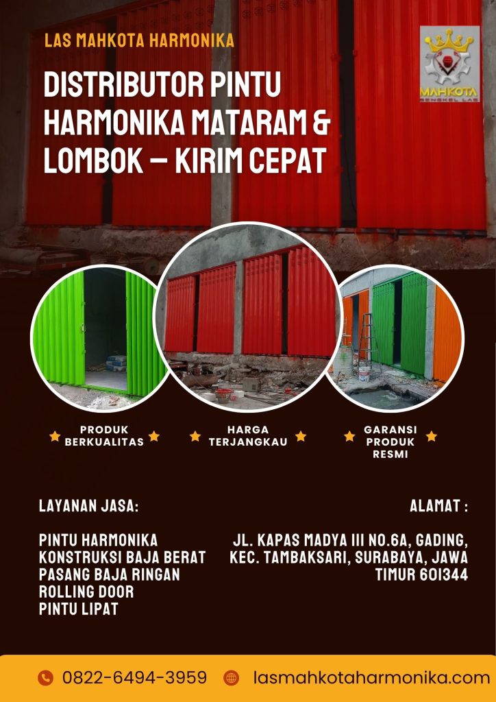 Distributor Pintu Harmonika Mataram & Lombok – Kirim Cepat