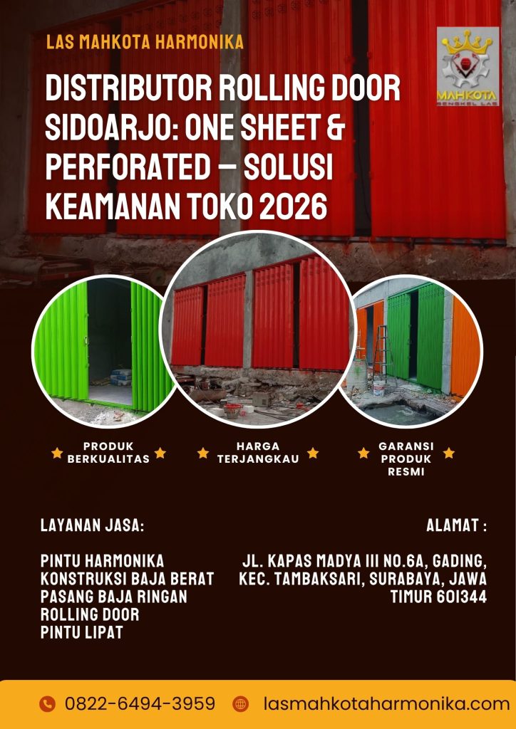 Distributor Rolling Door Sidoarjo: One Sheet & Perforated – Solusi Keamanan Toko 2026