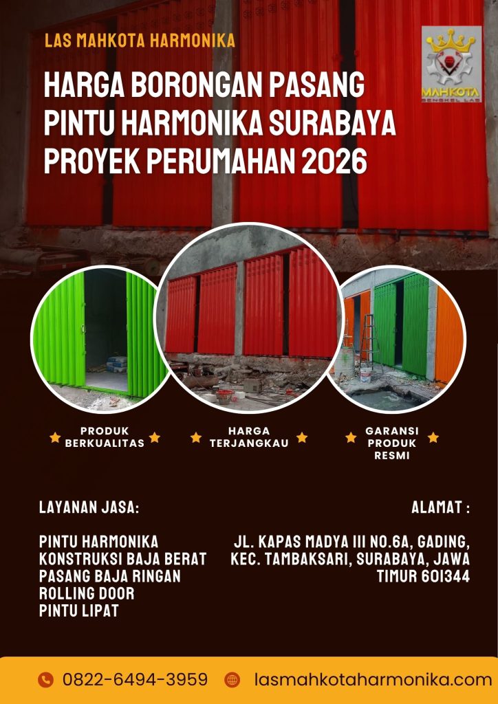 Harga Borongan Pasang Pintu Harmonika Surabaya Proyek Perumahan 2026