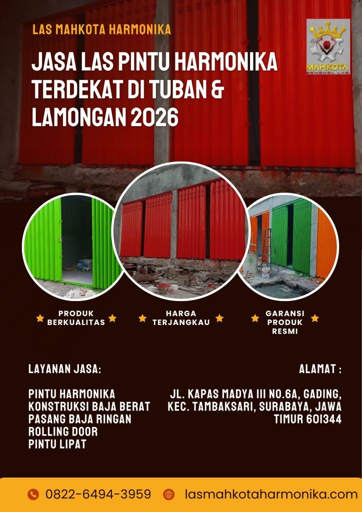 Jasa Las Pintu Harmonika Terdekat di Tuban & Lamongan 2026