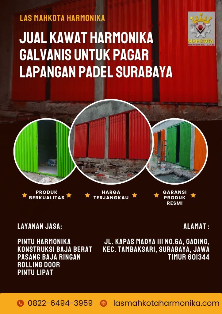 Jual Kawat Harmonika Galvanis untuk Pagar Lapangan Padel Surabaya