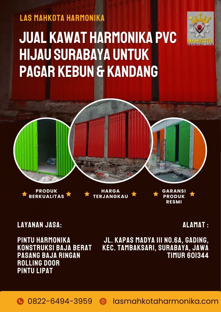 Jual Kawat Harmonika PVC Hijau Surabaya untuk Pagar Kebun & Kandang