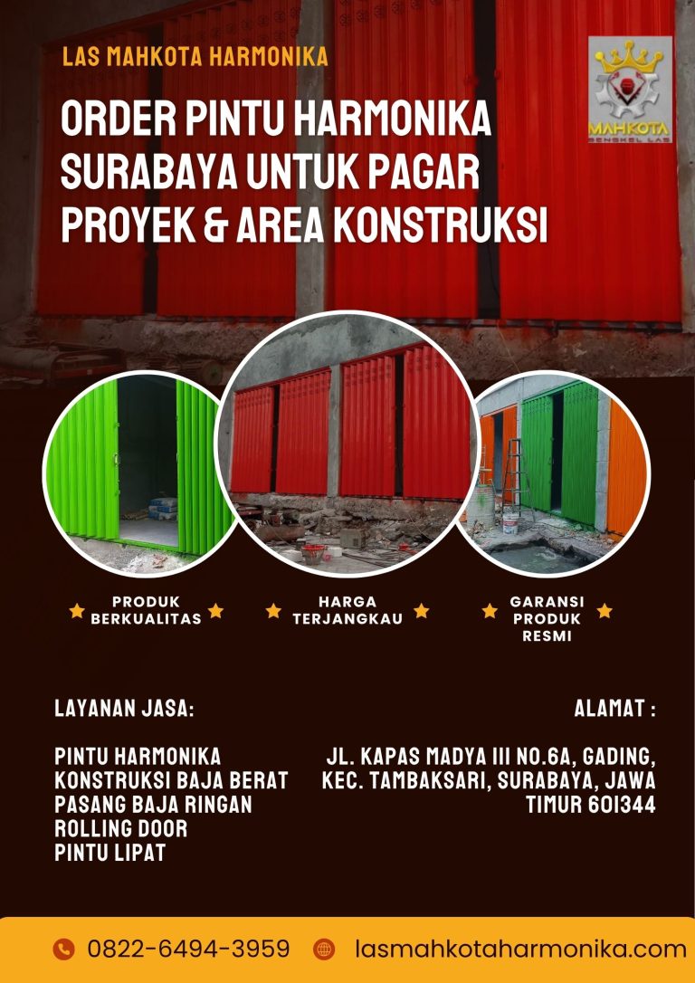 Order Pintu Harmonika Surabaya untuk Pagar Proyek & Area Konstruksi