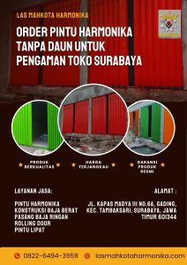 Order Pintu Harmonika Tanpa Daun untuk Pengaman Toko Surabaya