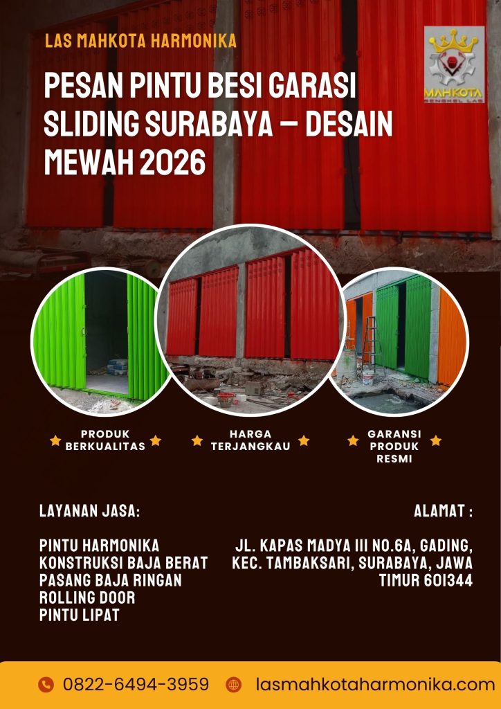 Pesan Pintu Besi Garasi Sliding Surabaya – Desain Mewah 2026