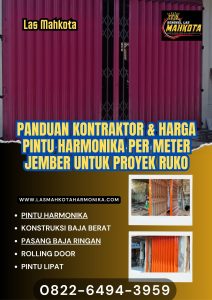 Panduan Kontraktor & Harga Pintu Harmonika Per Meter Jember untuk Proyek Ruko