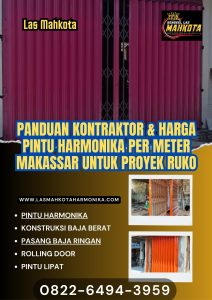 Panduan Kontraktor & Harga Pintu Harmonika Per Meter Makassar untuk Proyek Ruko