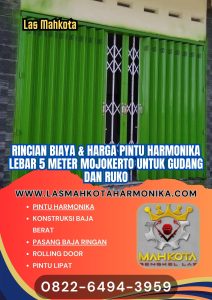 Rincian Biaya & Harga Pintu Harmonika Lebar 5 Meter Mojokerto untuk Gudang dan Ruko